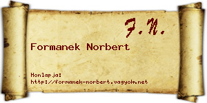 Formanek Norbert névjegykártya