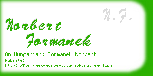 norbert formanek business card